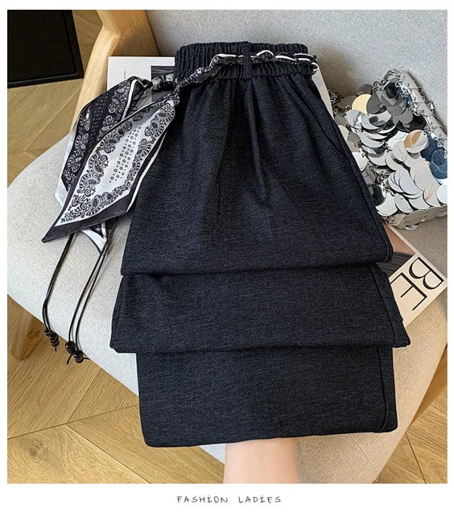 2025 Fall New Loose Scarf Belt Wide-leg Pants Detail