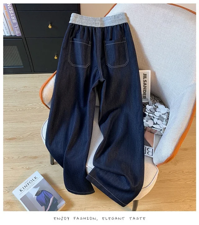 Tencel Lyocell Wide-Leg Jeans for Women Detail
