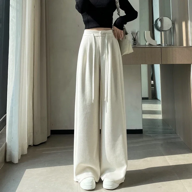 2025 Fall/Winter Women's Glutinous Rice Cashmere WideLeg Pants