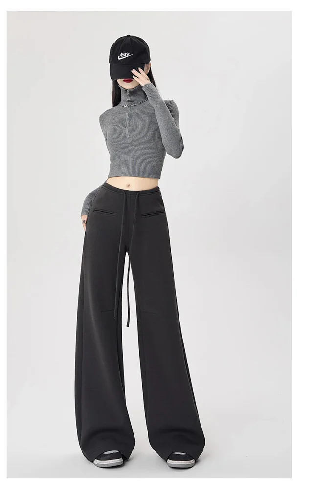 2025 Fall New American Hot Girl Wide-Leg Pants Detail