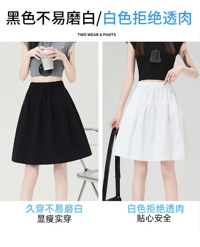 Navy High-Waist A-Line Skirt Detail