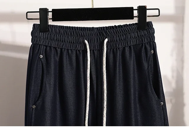 2025 Summer New Denim-like Tencel Wide-leg Pants Detail