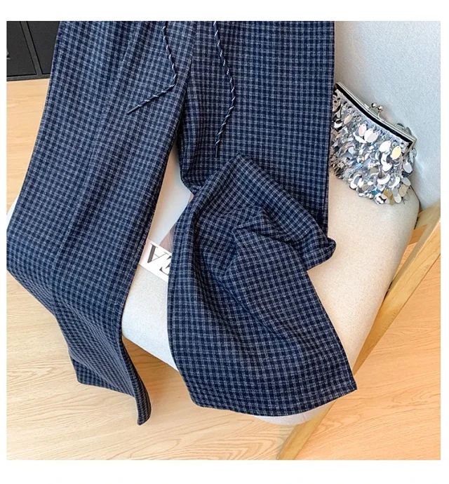 Plaid Wide - leg Pants for Women Detail