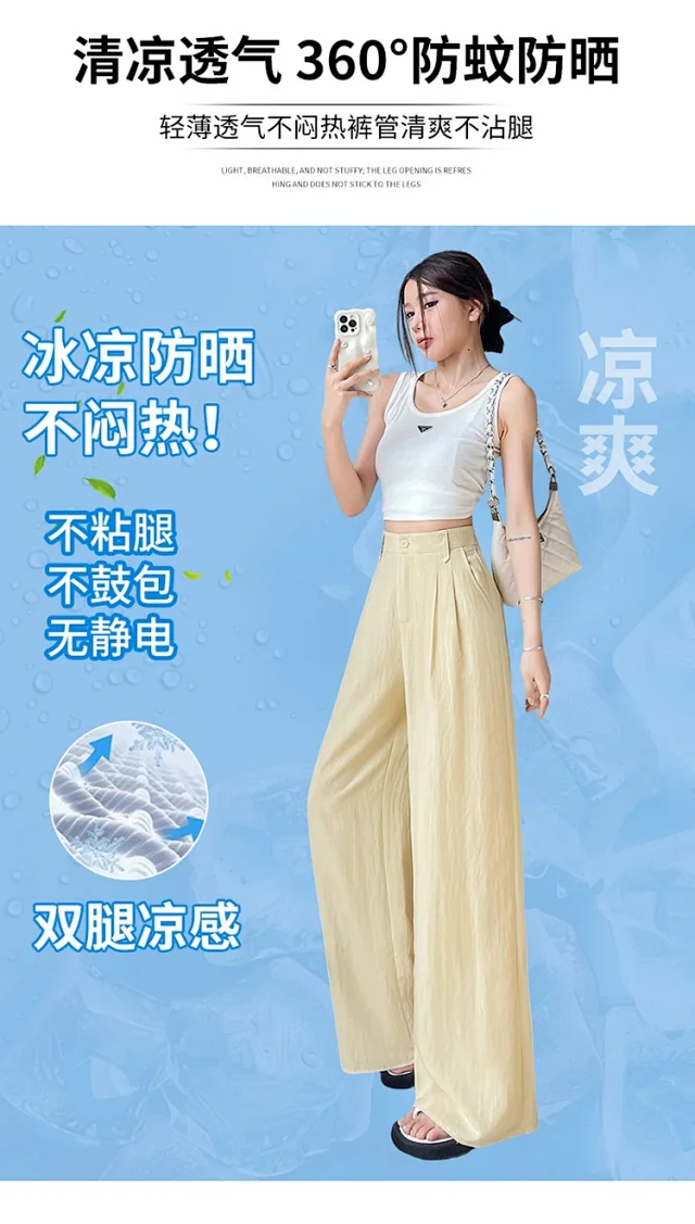 Linen Wide-Leg Pants for Women Detail