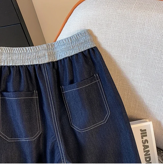 Tencel Lyocell Wide-Leg Jeans for Women Detail