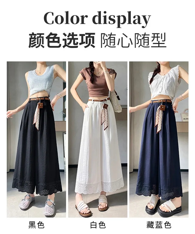 2025 Summer Linen Cropped Trousers Detail