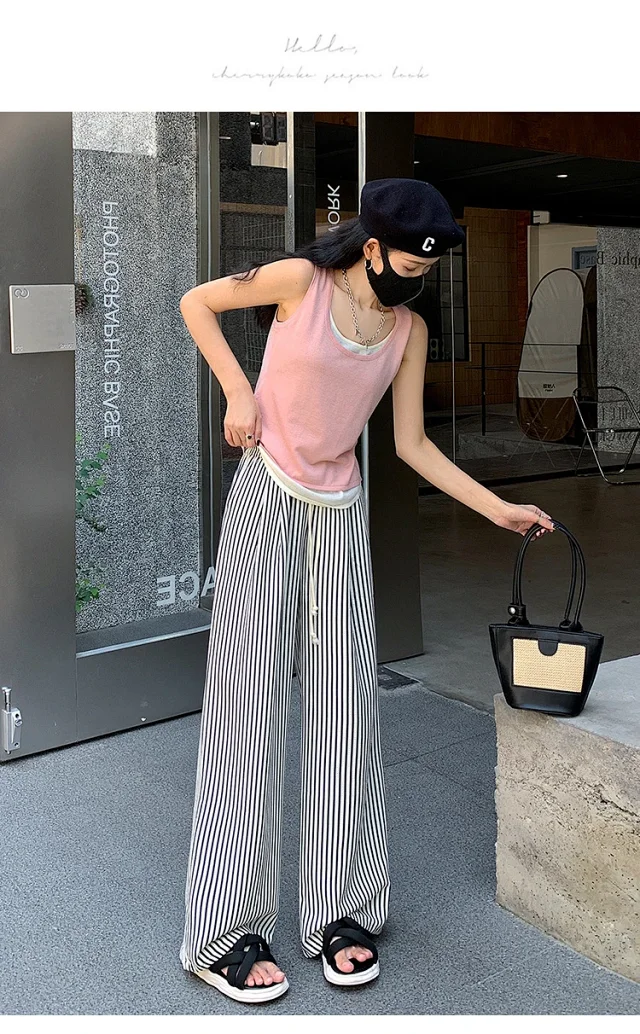 Women's 2025 High-Waist Loose Wide-Leg Pants Detail