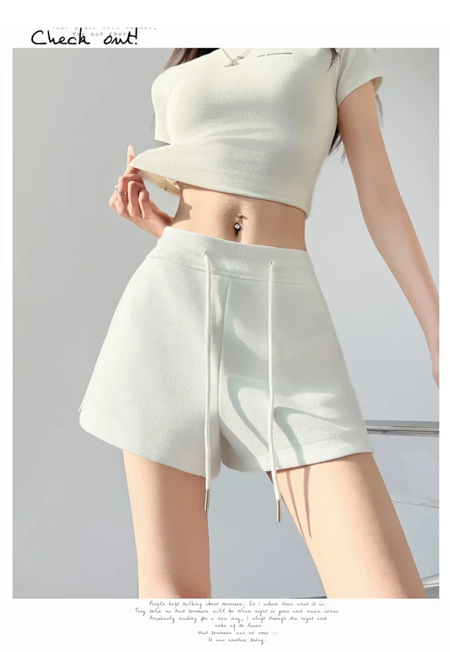 Women's Gray Sport Shorts 2025 Summer Detail