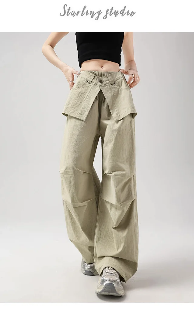 Ice Silk Parachute Pants for Women Detail