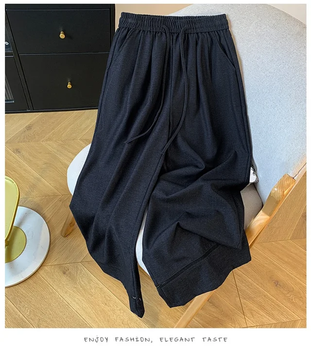 2025 Fall Thickened Tencel Hollow Straight Pants Detail