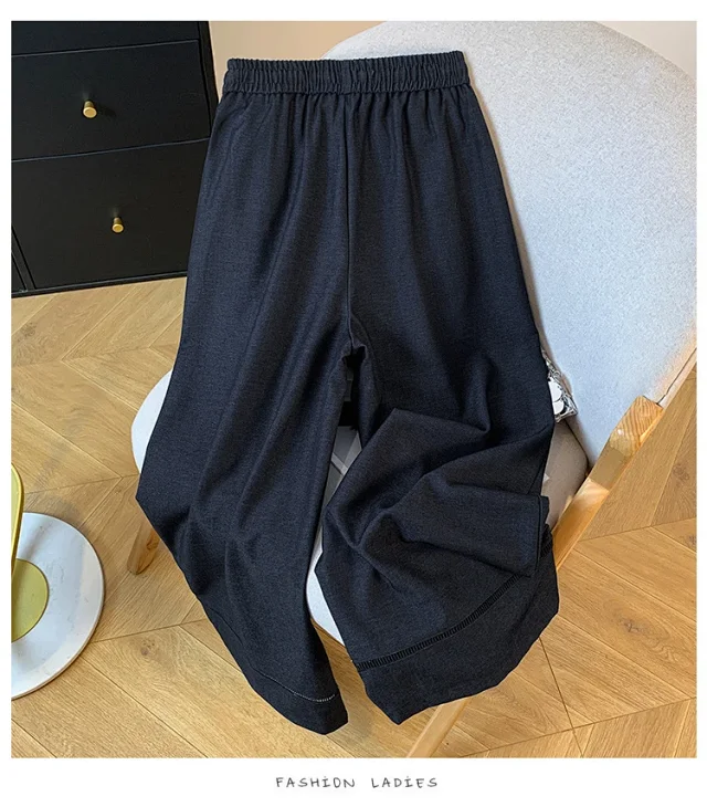 2025 Fall Thickened Tencel Hollow Straight Pants Detail