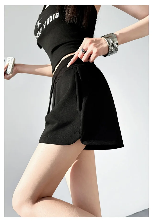 Women's Gray Sport Shorts 2025 Summer Detail