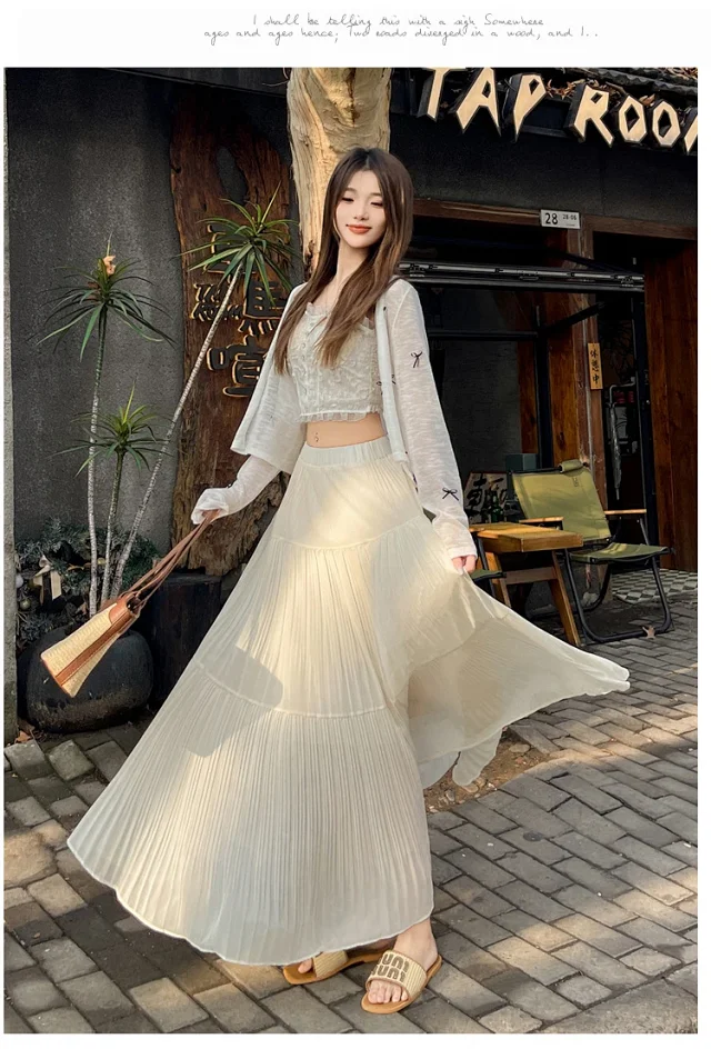 Purple Pleated Midi Skirt 2025 Spring/Summer Detail