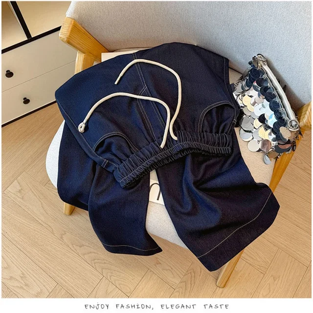 2025 Early Autumn Tencel Soft Denim Wide-Leg Pants for Women Detail