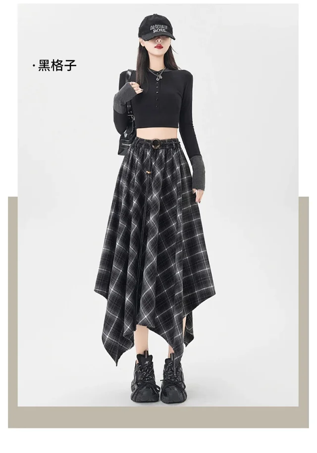 Vintage American Plaid Skirt Detail