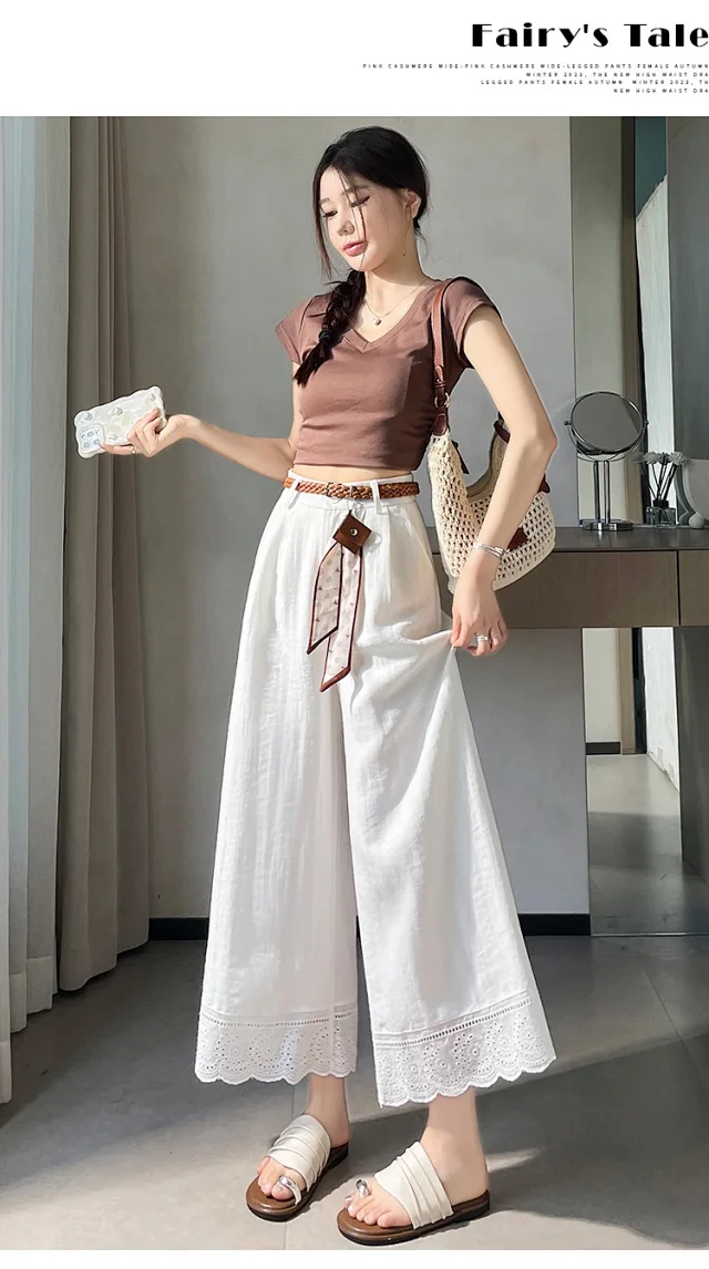 2025 Summer Linen Cropped Trousers Detail