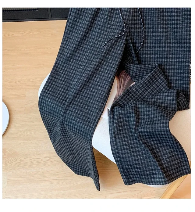 Plaid Wide - leg Pants for Women Detail