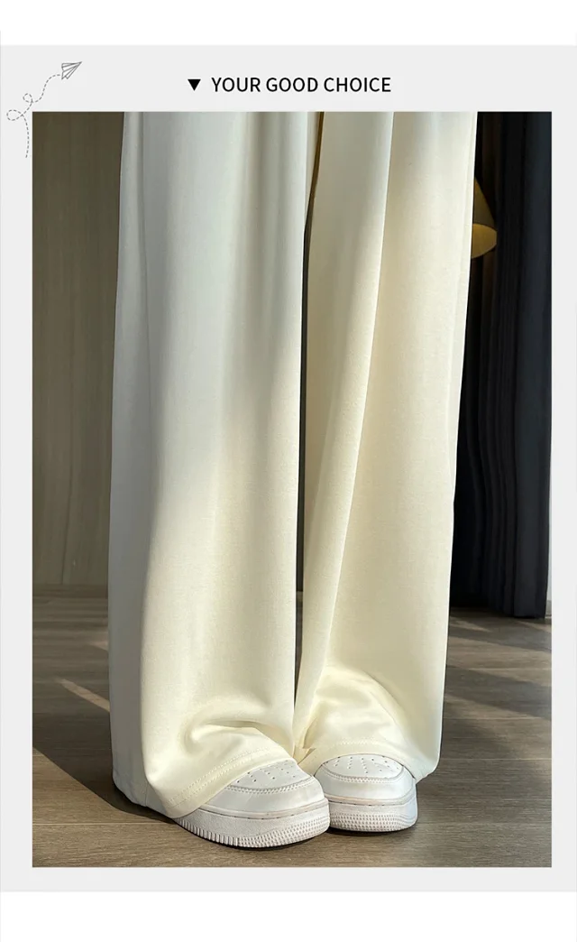 Women's Cupro Wide - Leg Pants 2025 Summer New Detail