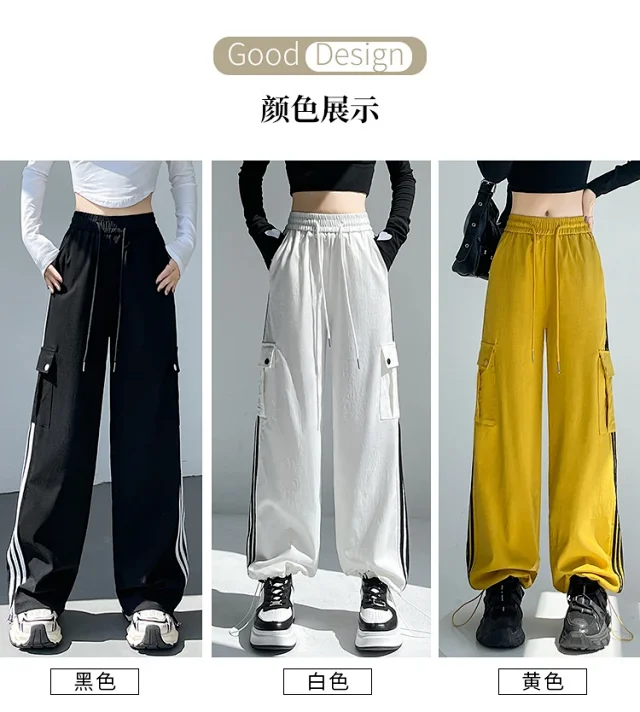 Women's Wide-Leg Cargo Pants 2025 Fall Detail
