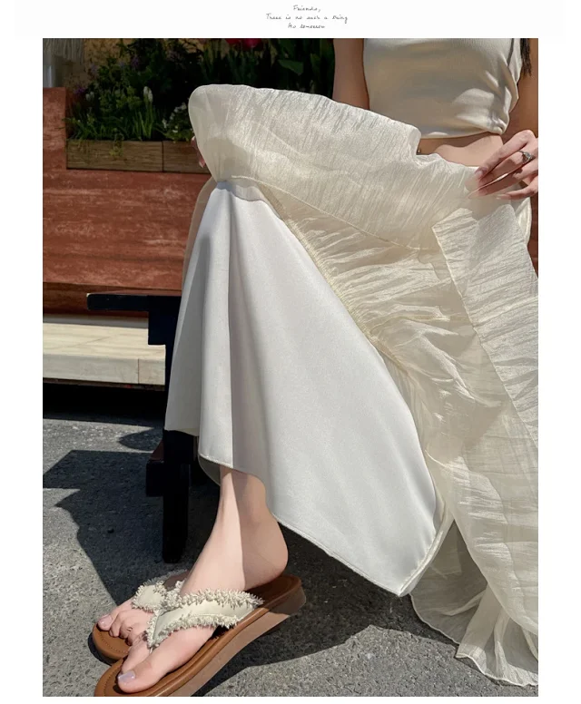 2025 Summer High-Waist A-Line Cake Skirt for Women Detail