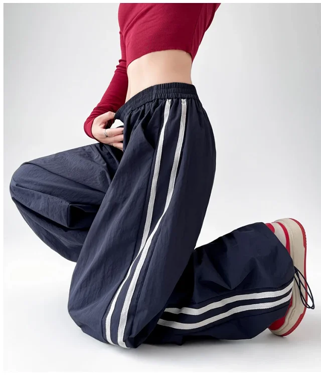 2025 Summer American Striped Cargo Pants for Women Detail