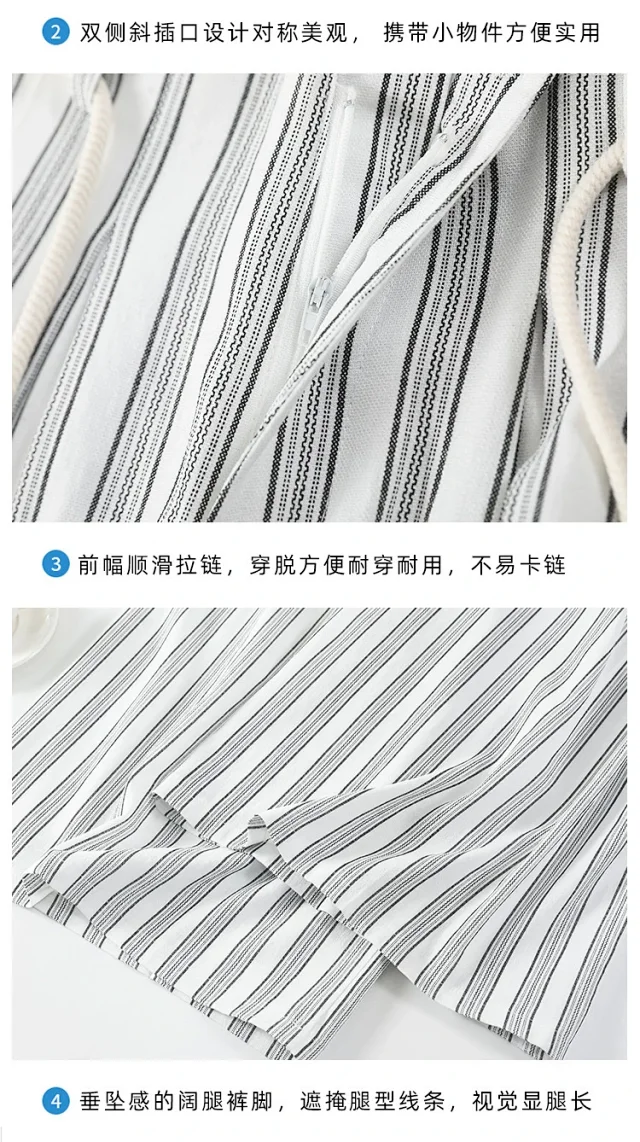 Linen Yamamoto Wide-leg Pants for Women Detail