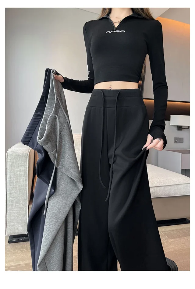 Grey American-style Women's Sweatpants Detail