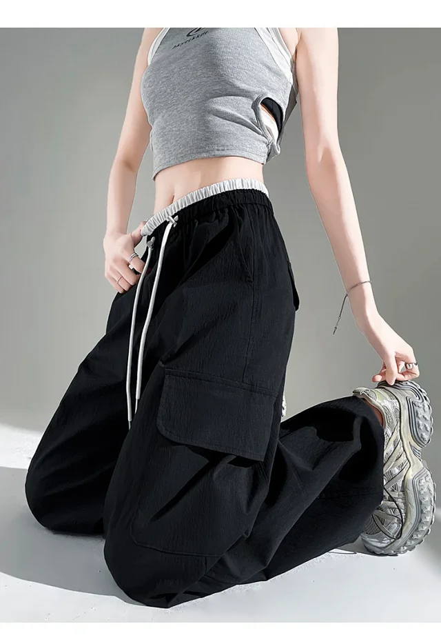 Women's 2025 Summer Thin High-waist Cargo Pants Detail