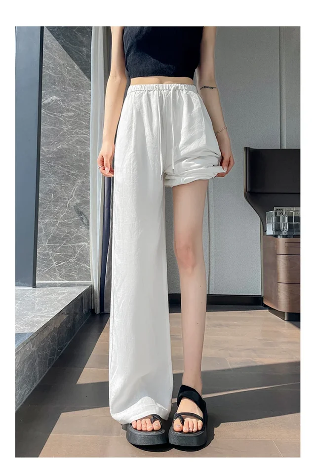 Linen Wide - Leg Pants for Women 2025 Summer Detail