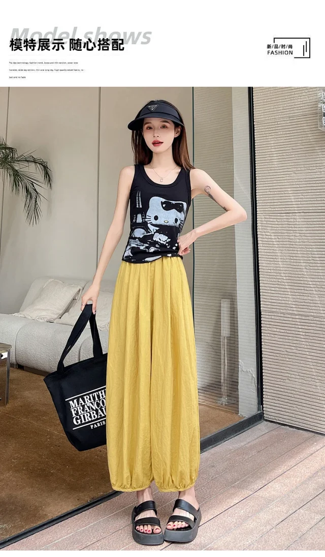 Women's Ice Silk Sports Pants 2025 Summer Detail