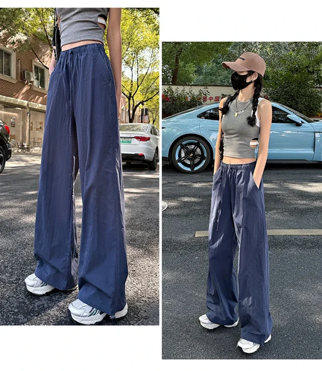 Women's Summer New Puff Straight Pants Detail