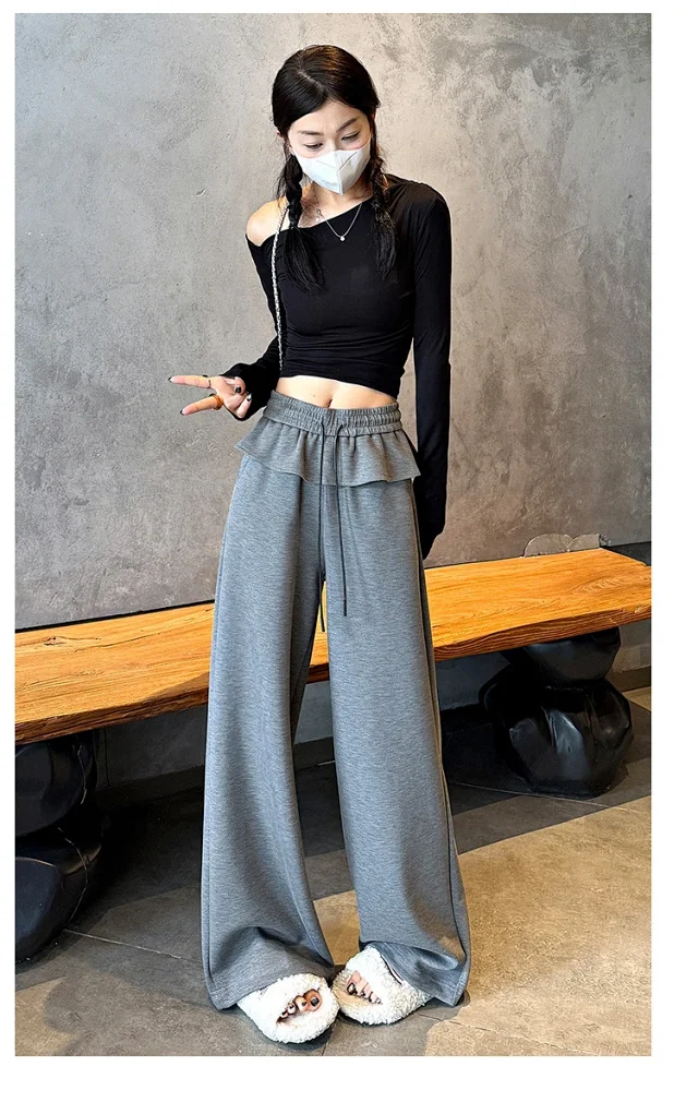 2025 Fall Women's Relaxed Fit Ballet-style Sweatpants Detail