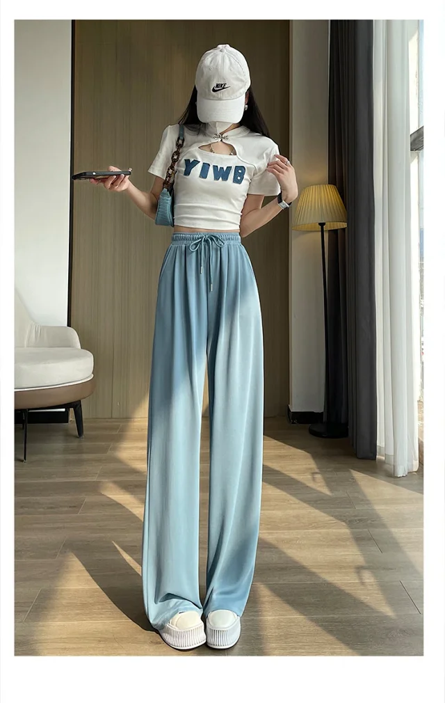 Women's Cupro Wide - Leg Pants 2025 Summer New Detail