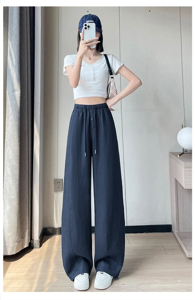 Lyocell Linen Wide - leg Pants Detail