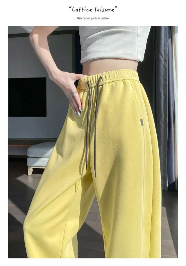 Women's 2025 Fall High-Waist Wide-Leg Pants Detail