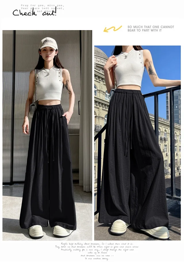 2025 Summer Ice Silk Yamamoto Pants for Women Detail
