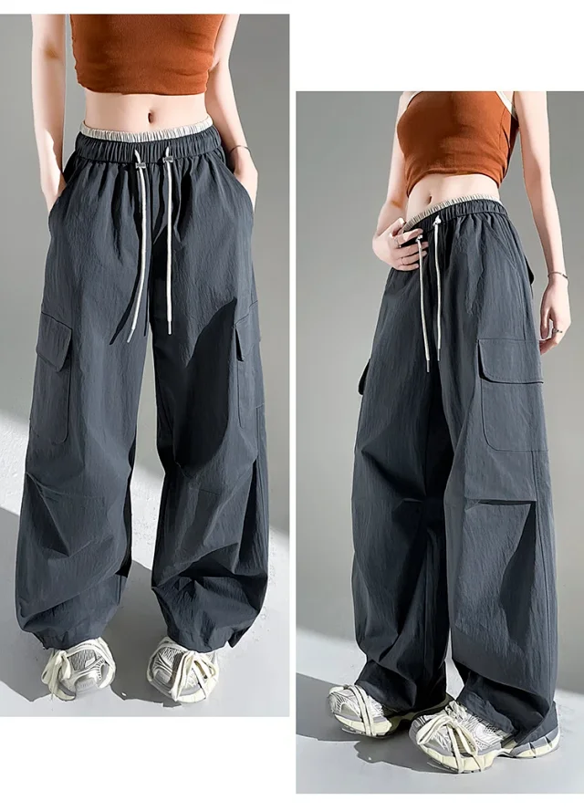 Women's 2025 Summer Thin High-waist Cargo Pants Detail