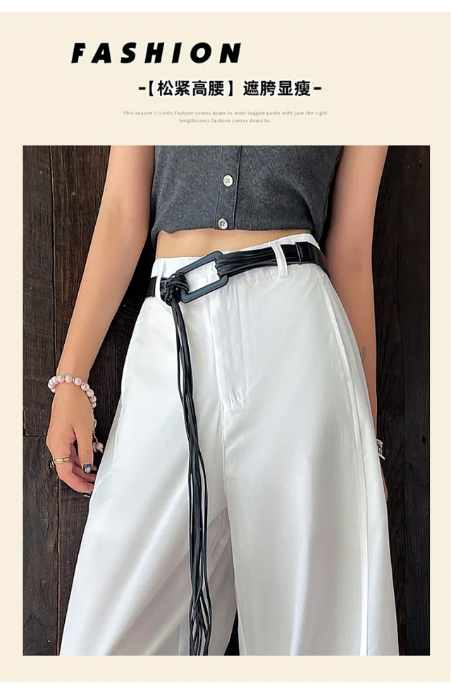 2025 Fall Euro Style Wide - Leg Cargo Pants for Women Detail