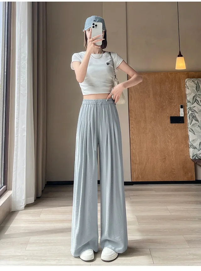 Women's Summer Ice Silk WideLeg Pants Detail