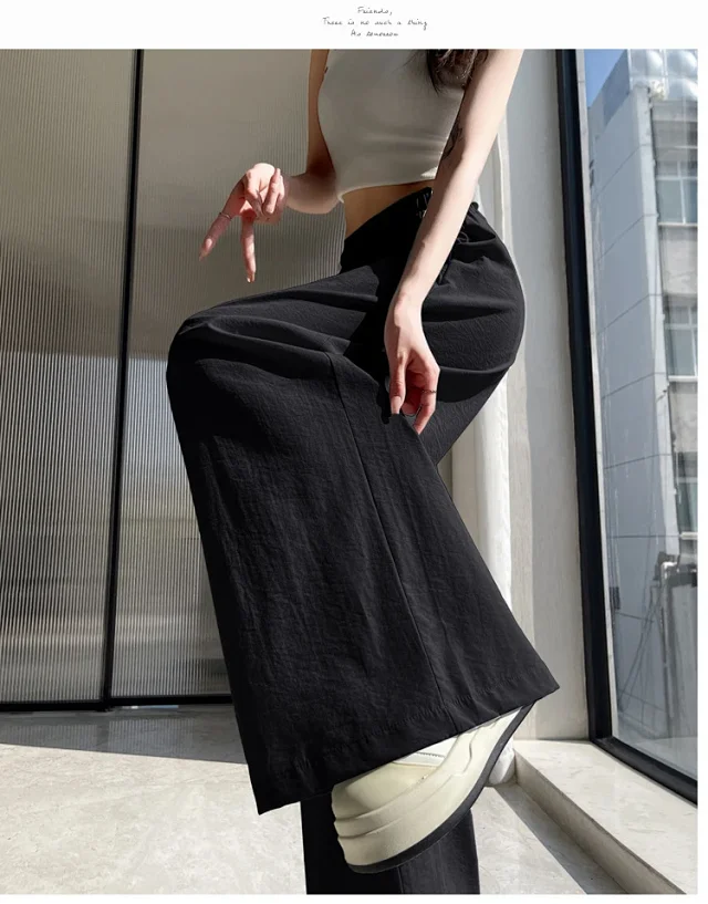 2025 Summer Ice Silk Yamamoto Pants for Women Detail