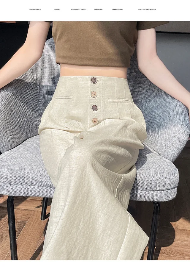 Linen Wide-Leg Pants 2025 Detail