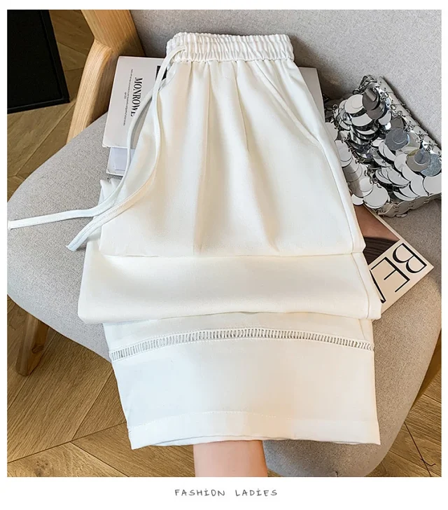 2025 Fall Thickened Tencel Hollow Straight Pants Detail