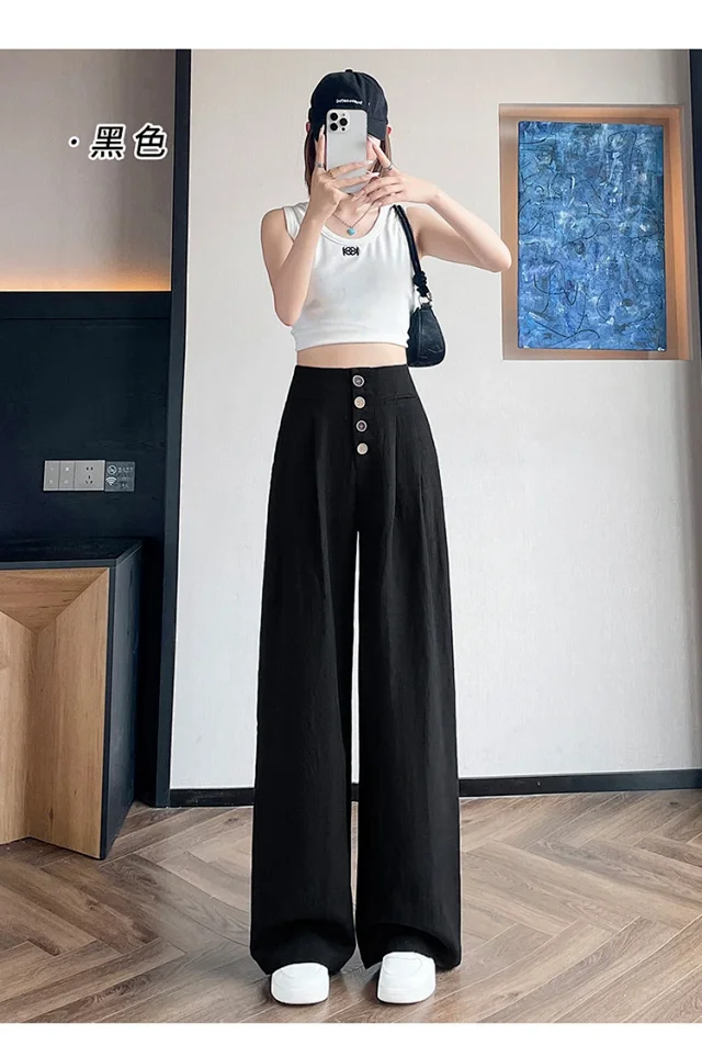Linen Wide-Leg Pants 2025 Detail