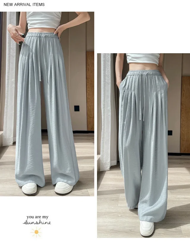Women's Summer Ice Silk WideLeg Pants Detail