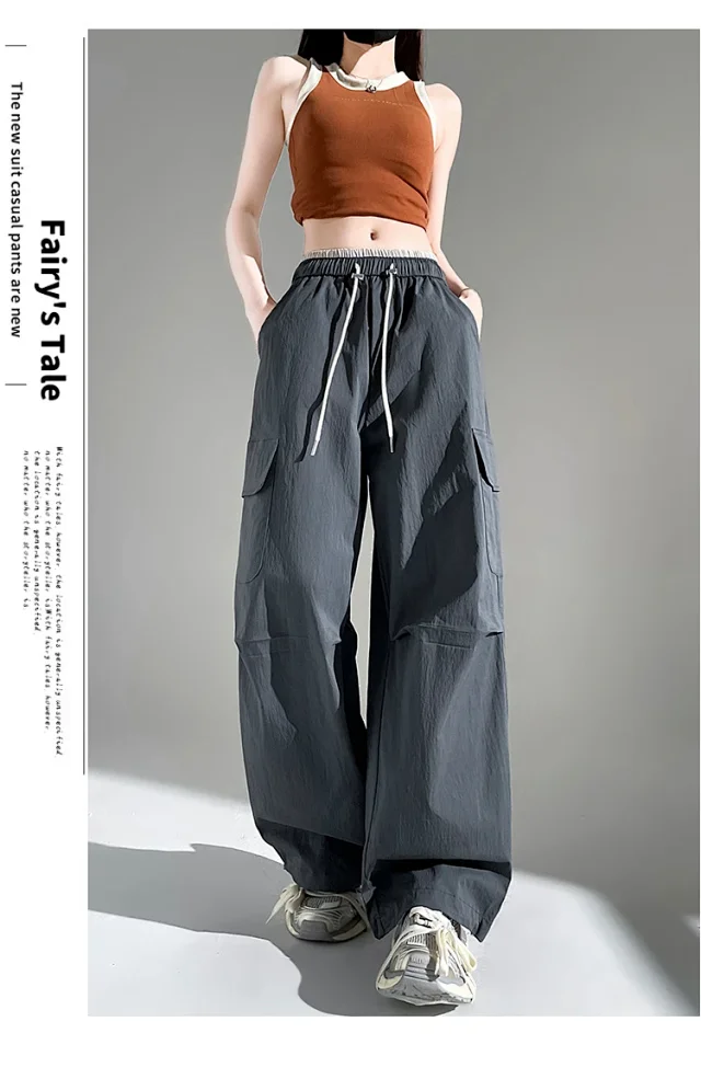 Women's 2025 Summer Thin High-waist Cargo Pants Detail