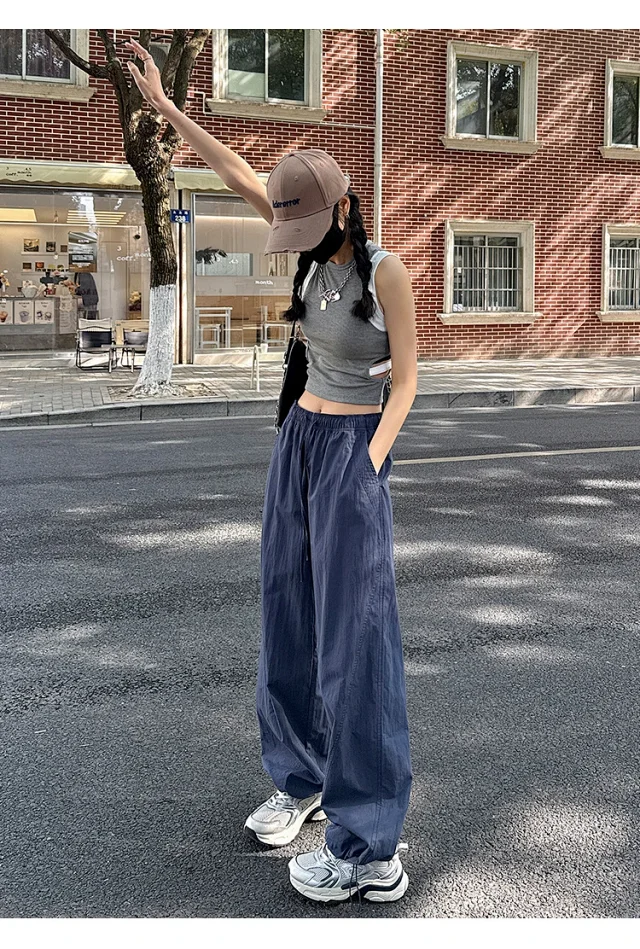 Women's Summer New Puff Straight Pants Detail