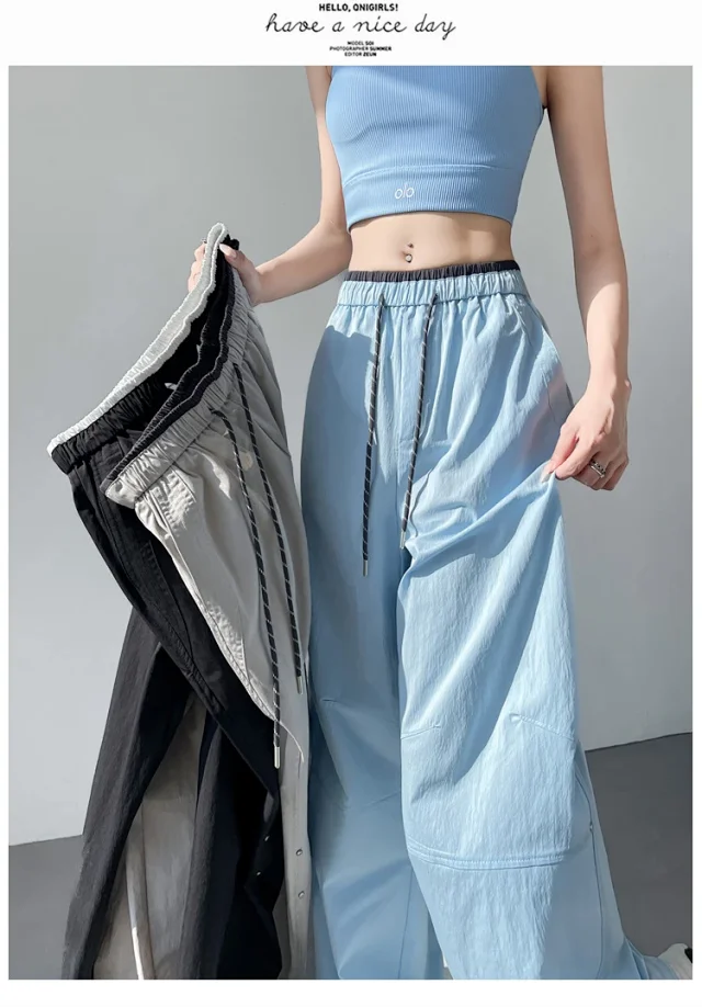 Colorful Dopamine Summer Cargo Pants for Women Detail