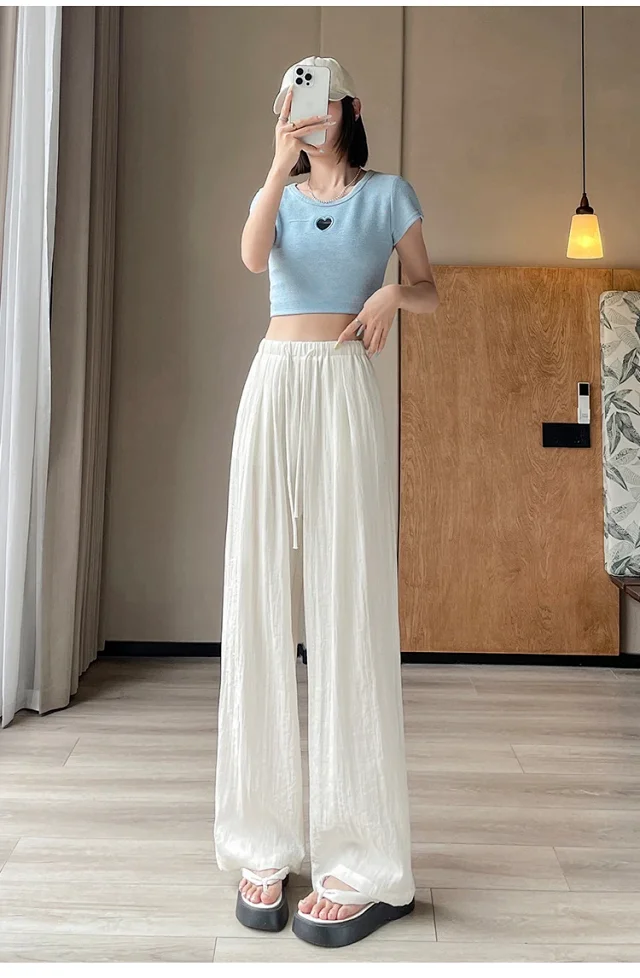 Women's Linen Wide-leg Pants Detail