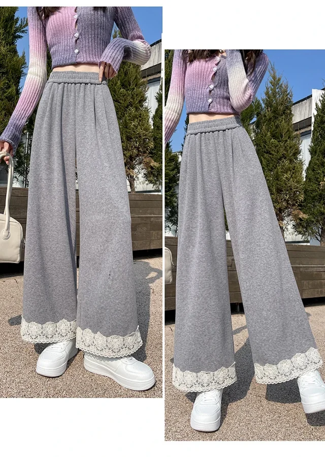 Autumn New Lace Wide-Leg Pants for Women Detail