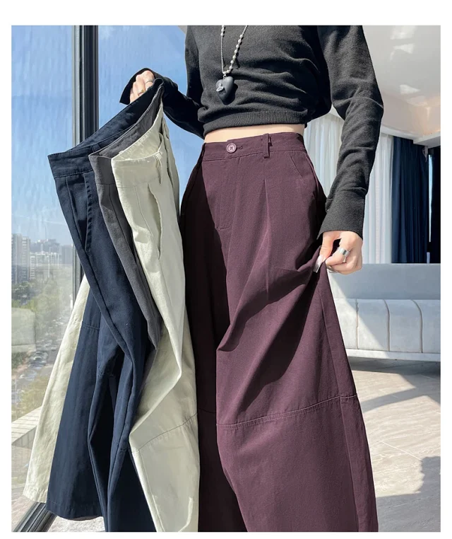 2025 Early Fall Korean Wide - leg Pants Detail
